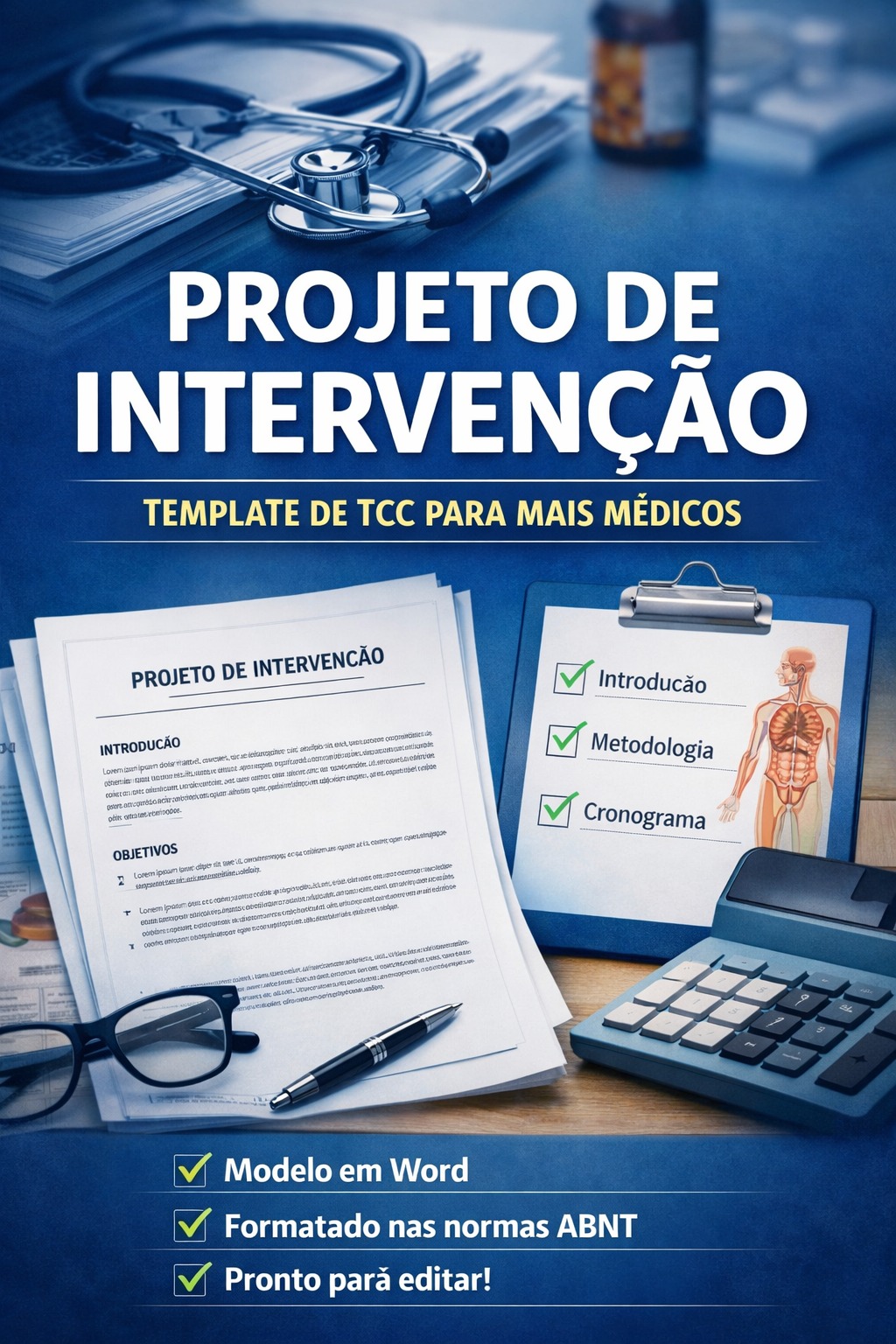 Modelo editável de projeto de intervenção ABNT para médicos e residentes
