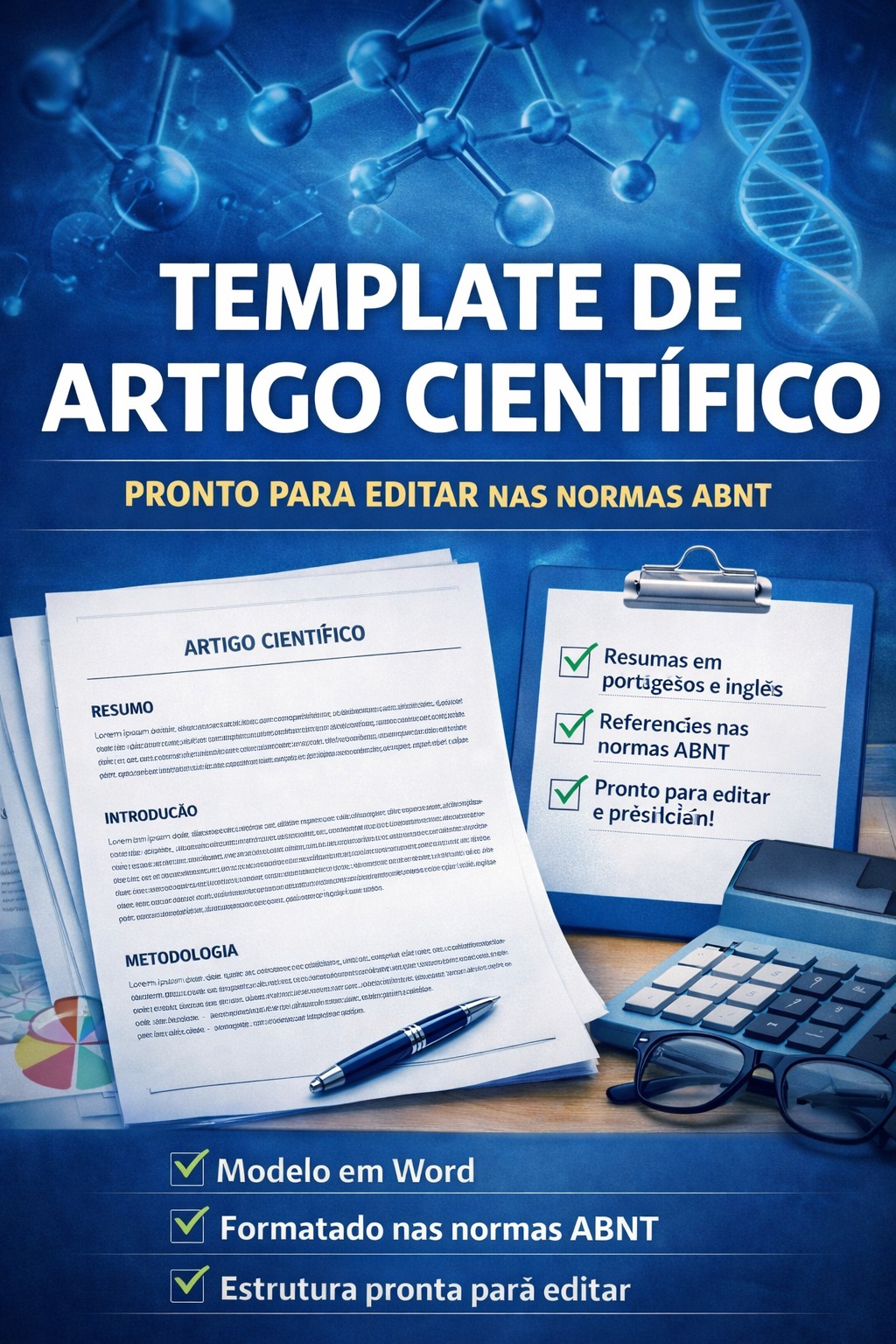 Modelo editável de artigo científico com estrutura nas normas ABNT